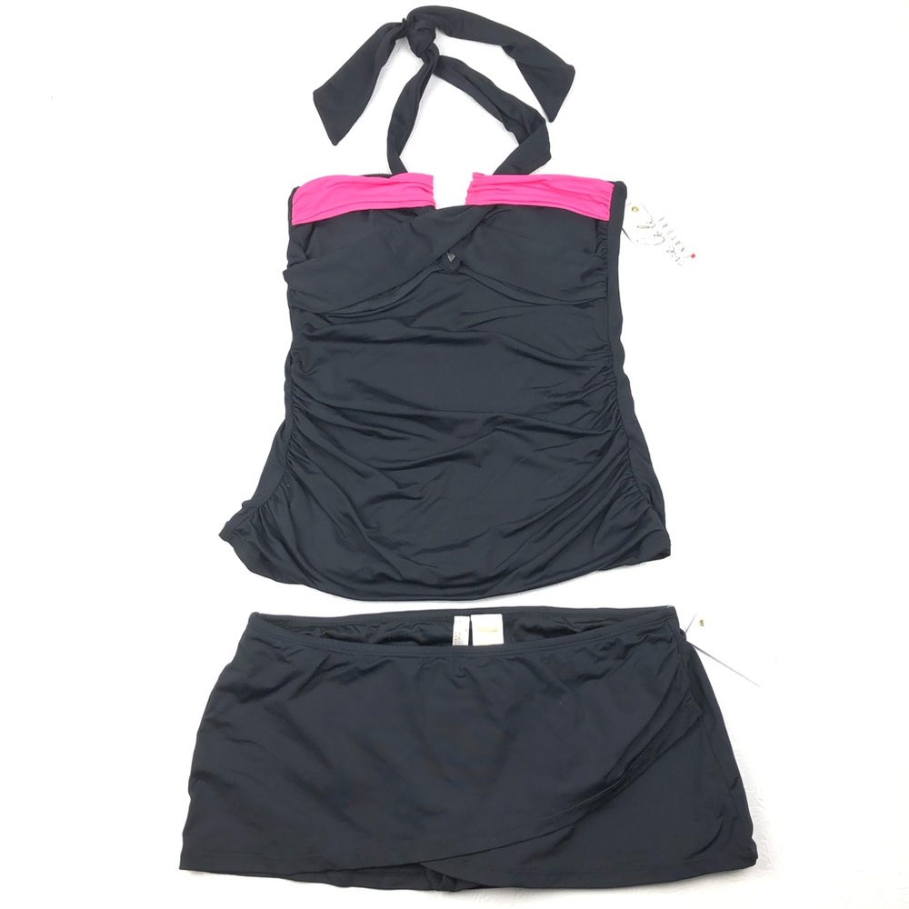 ANNE COLE SIGNATURE 2 piece tankini swimsuit XS